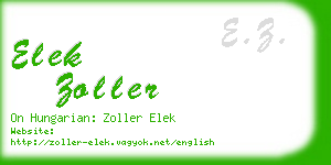 elek zoller business card